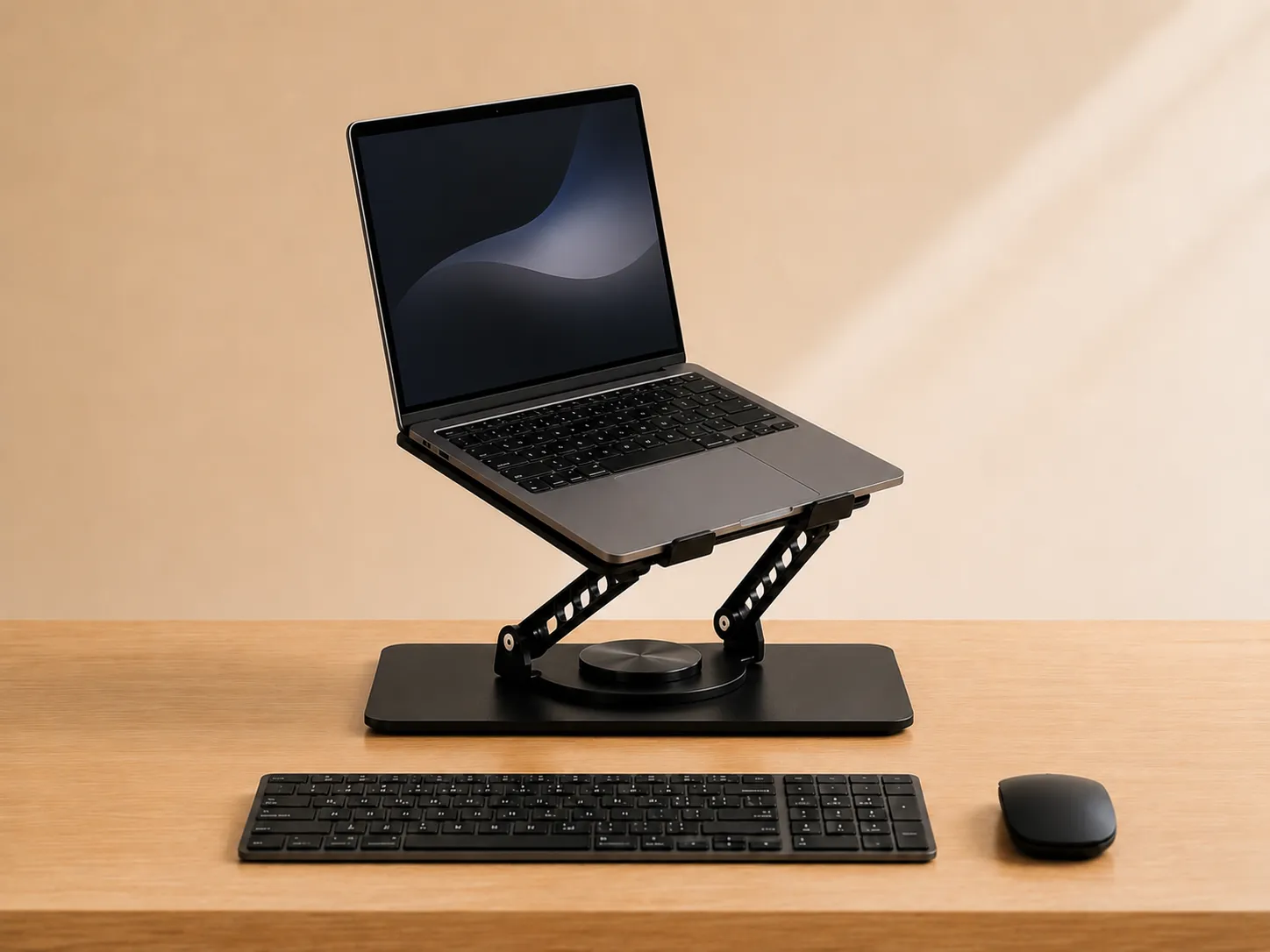 SpineUp Pro orientando la notebook mediante su base giratoria